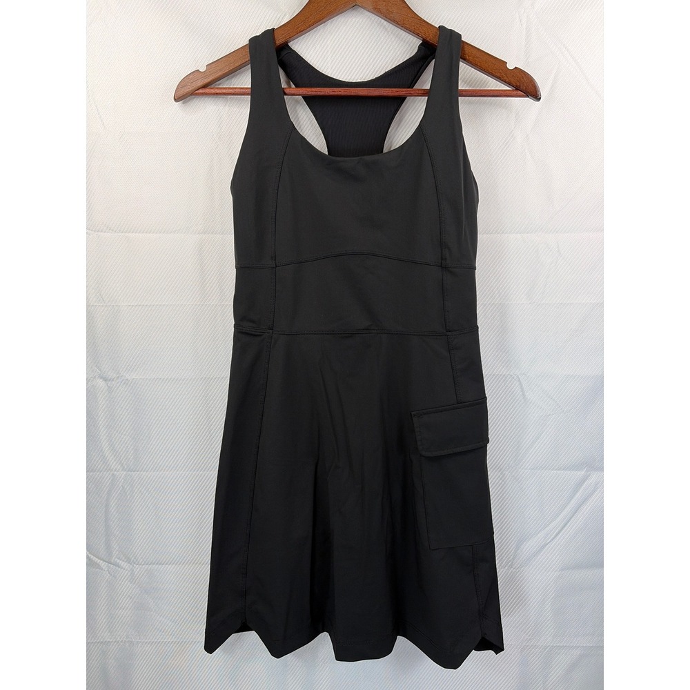 Fabletics Black Racerback Active Dress with Built-in Shorts and Pocket XS